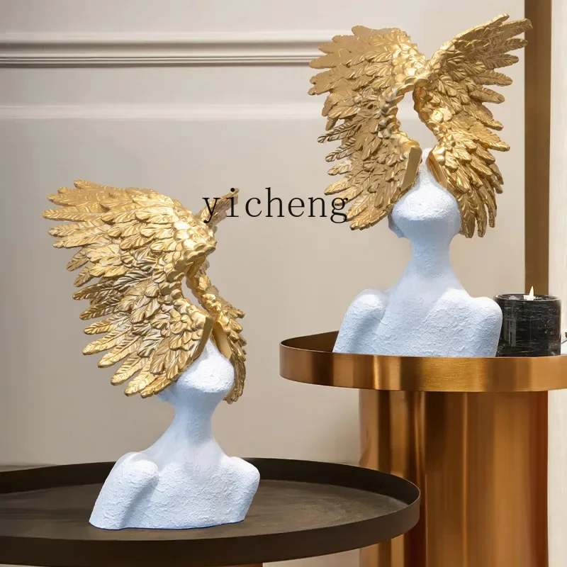 Resin Art And Decor - Adorno de ángel con alas de