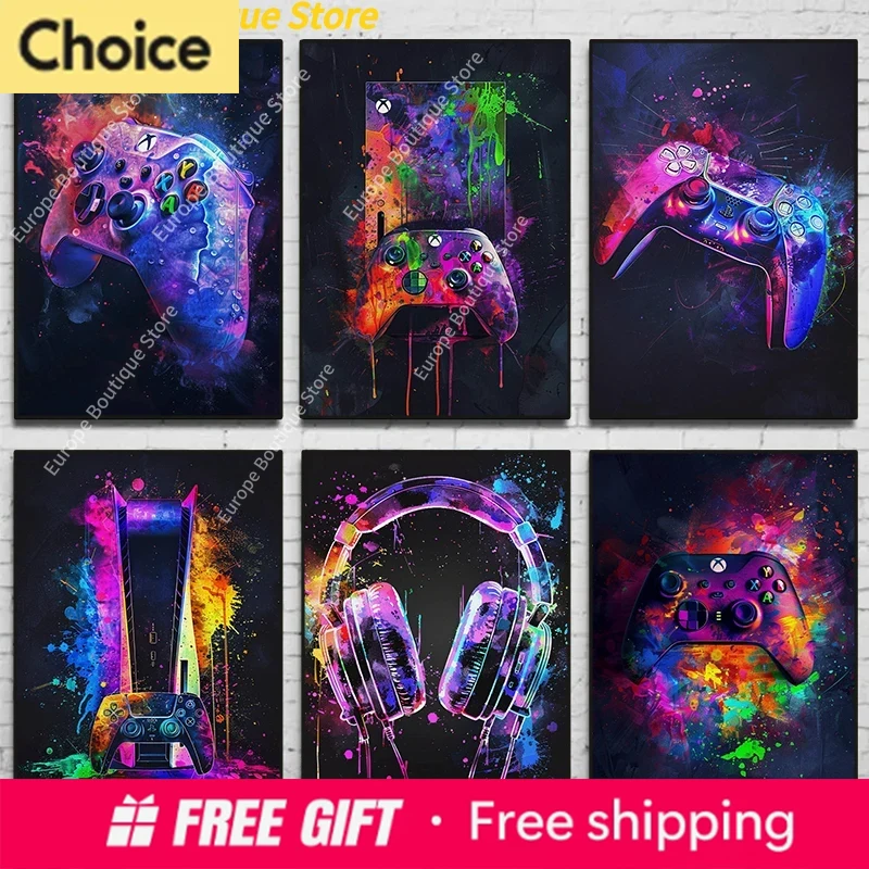 Resin Art Video - Pósteres de videojuegos de neón en