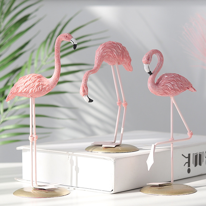 Resin Art Wedding Gift - Figuras de flamencos rosas, decoración de