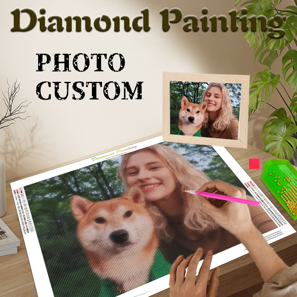 Resin Art Wedding Gift - Pintura de Diamantes Personalizada con Foto,