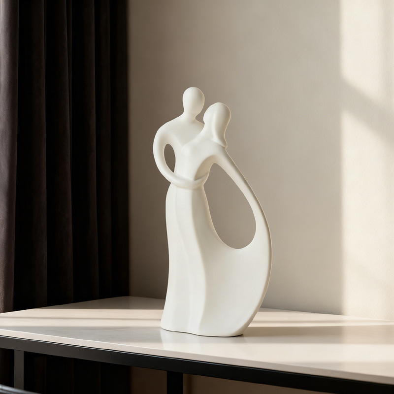 Resin Art Wedding Gift - Escultura Nórdica de Cerámica de Pareja