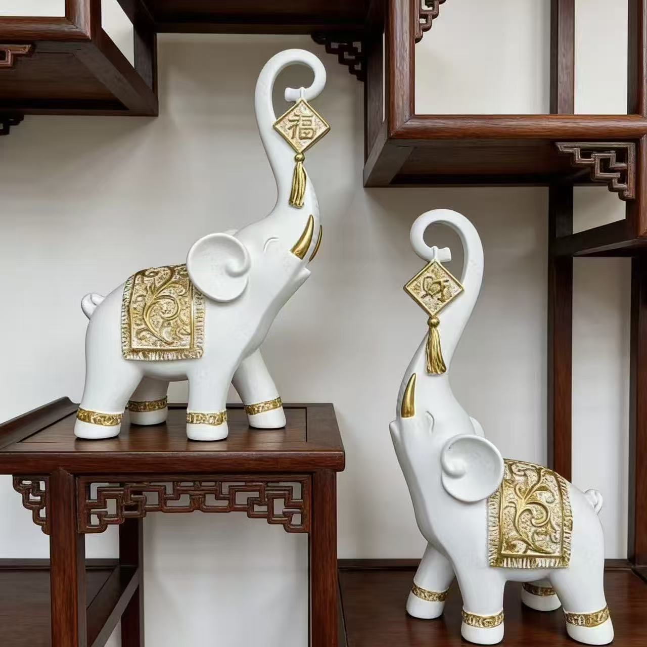 Resin Art Wedding Gift - Un Par de Figuras de Elefante