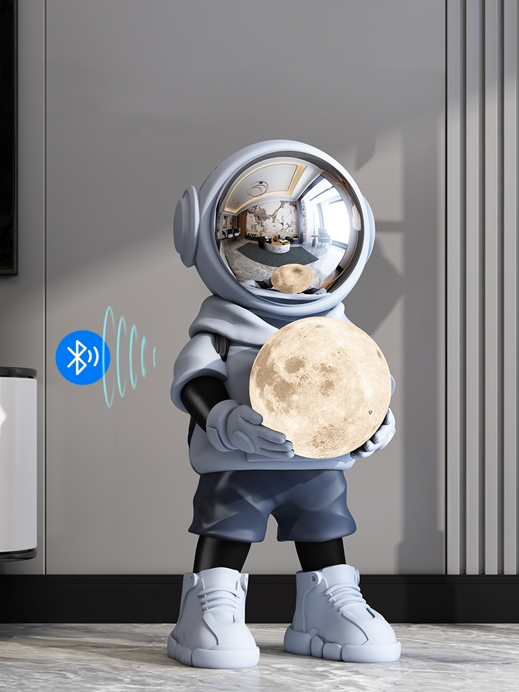 Resin Art Floor - Estatua de astronauta con Bluetooth para