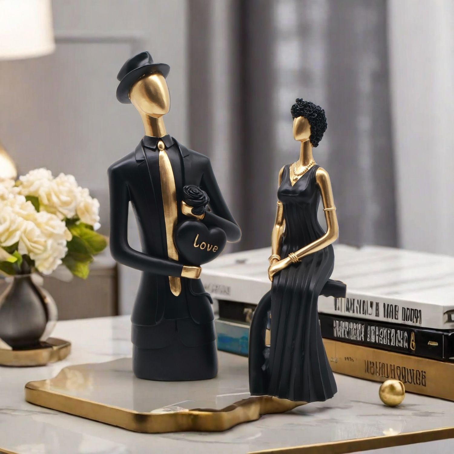 Escultura Decorativa de Resina - Resin Art Wedding Gift reseña y precio